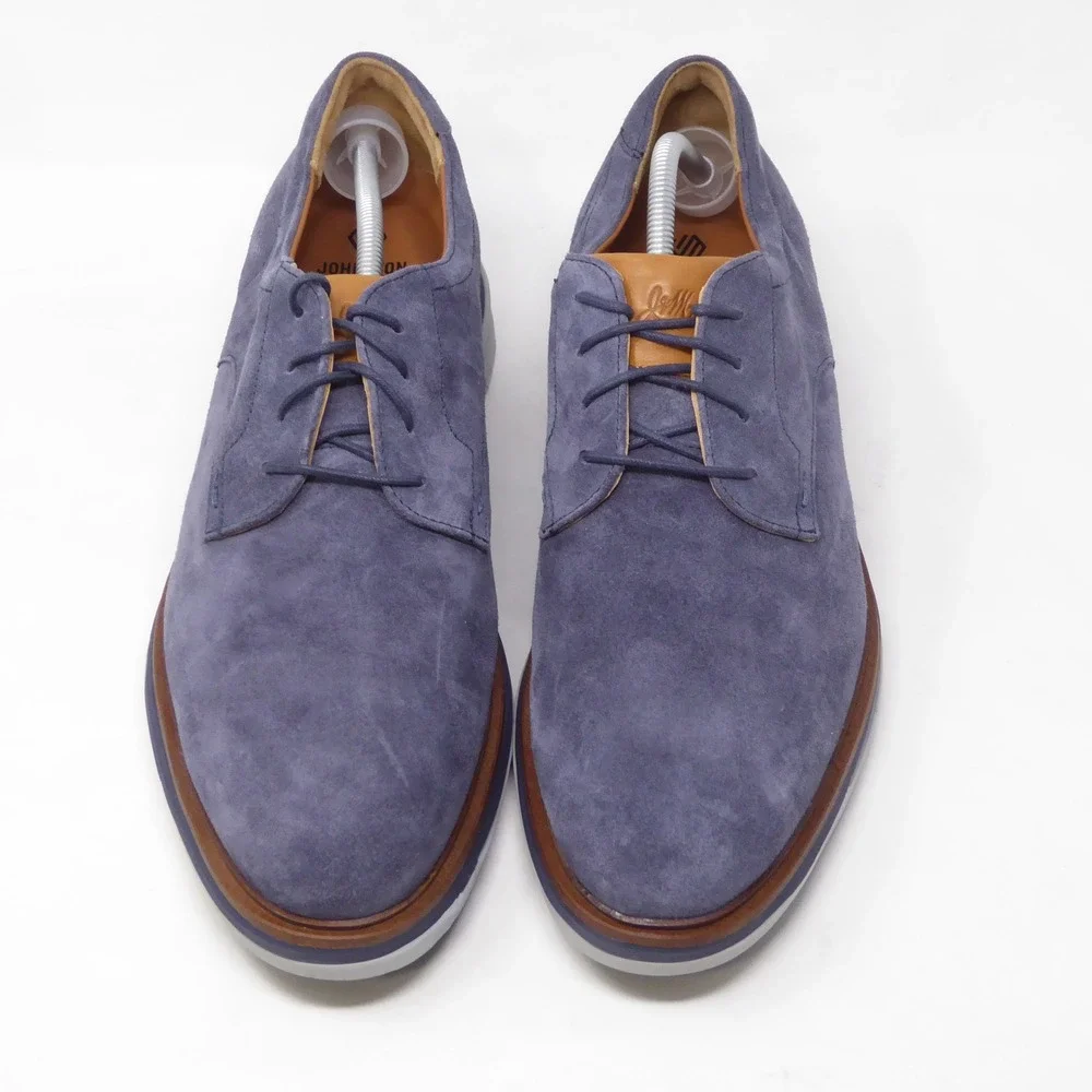 Johnston & Murphy Momentum Mens Amherst Oxfords Dress Shoes Blue Suede 13M